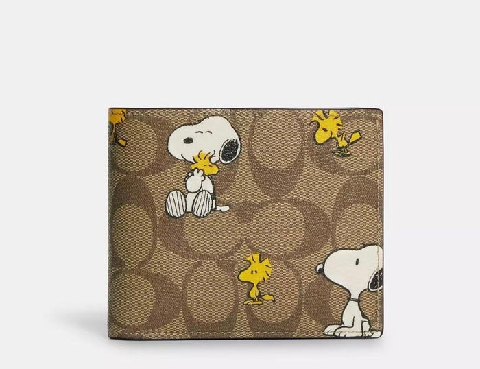 COACH x Peanuts Long Zip Around Wallet Signature Canvas Snoopy & Woodstock CE705 – NWT