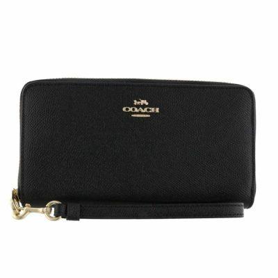 Coach F53834 Long Zip Around Wallet Signature Leather Black Japan New