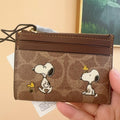 Coach x Peanuts Mini Skinny ID Case Signature Canvas with Snoopy Print CBT14 NWT