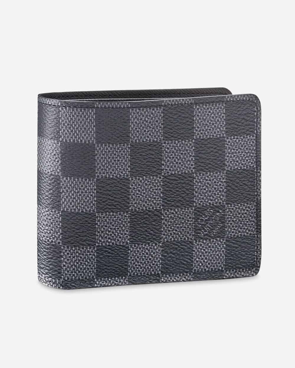 Louis Vuitton Multiple Wallet N62663 Damier Graphite Canvas Men's Bifold Wallet Black/Grey