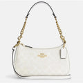 Coach Teri Women's Shoulder Bag in Signature Canvas – Chalk (CA548)