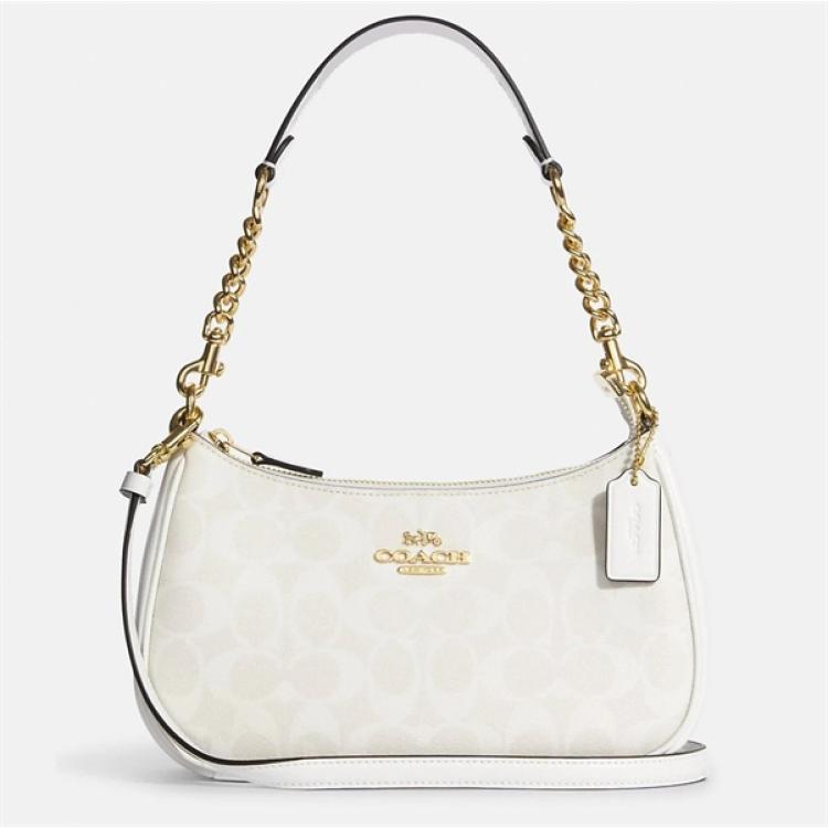 Coach Teri Women's Shoulder Bag in Signature Canvas – Chalk (CA548)
