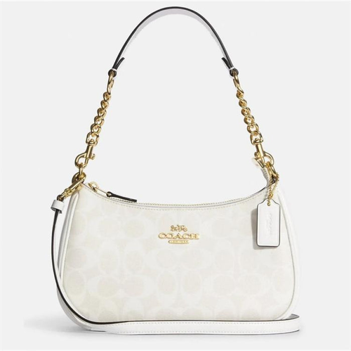 Coach Teri Women's Shoulder Bag in Signature Canvas – Chalk (CA548)
