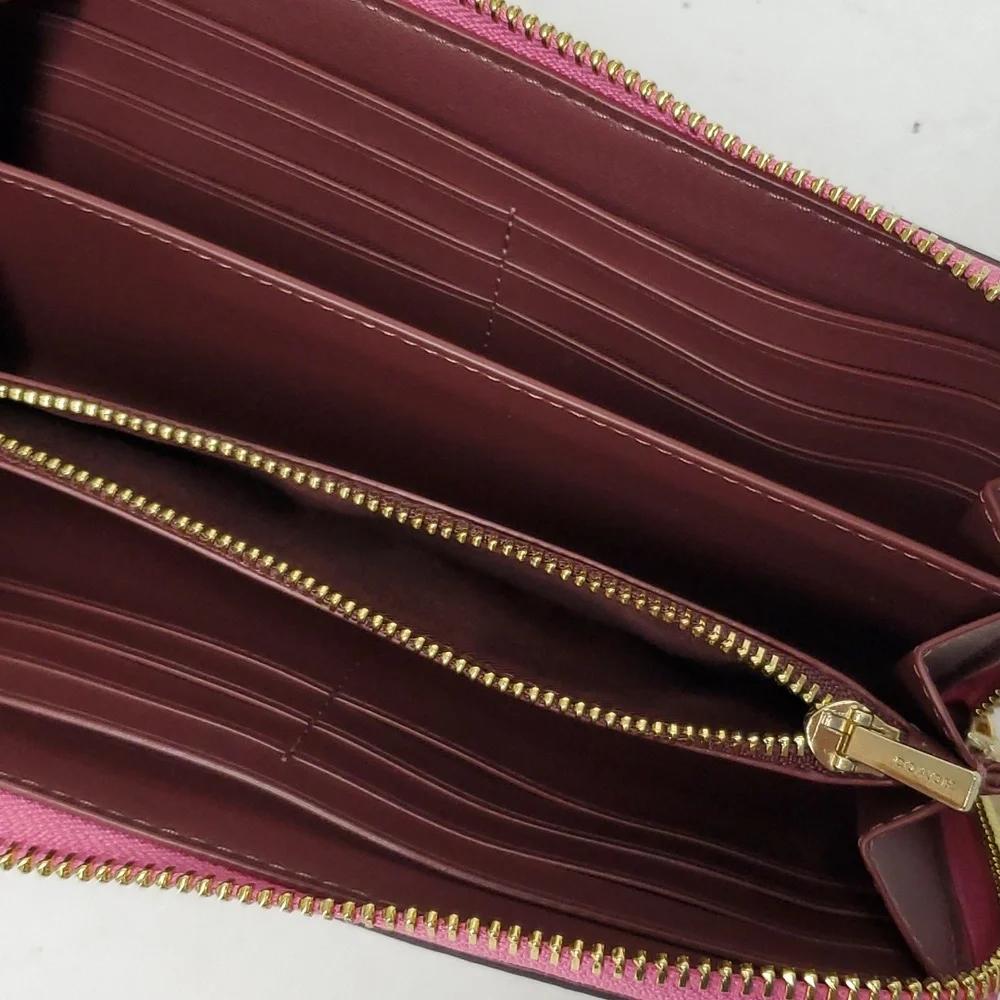 COACH C4452 Long Zip Around Wallet in Signature Canvas – Sport Purple